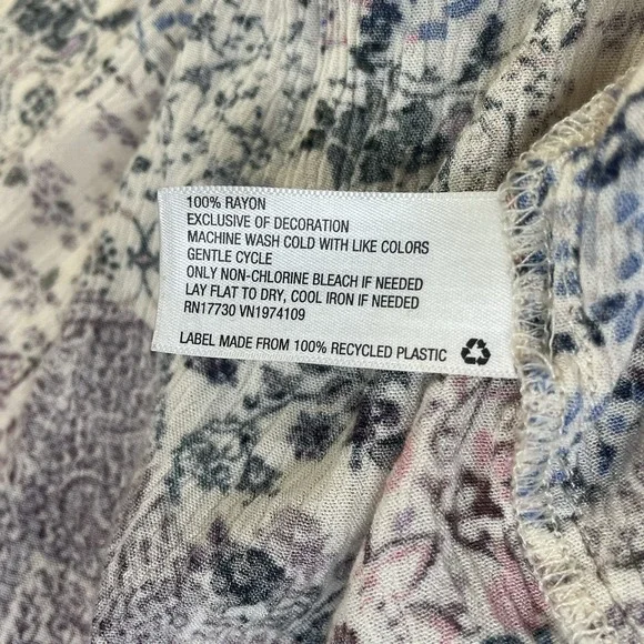 Knox Rose Boho Tiered Dress Small Floral Patchwork Bell Sleeve Cottagecore - Picture 5 of 9